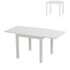 Extentable Outdoor Dining Table Set for 4-6 Persons, 31.5-63 in Expandable Patio Table, Rectangular Aluminum Frame, Woodgrain Tabletop