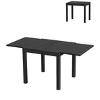 Extentable Outdoor Dining Table Set for 4-6 Persons, 31.5-63 in Expandable Patio Table, Rectangular Aluminum Frame, Woodgrain Tabletop