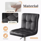 TUYOHW Set of 2 Adjustable Height Bar Stools,PU Leather Swivel Counter Height Barstools with Backrest & Footrest,24.2-32.5 Inch