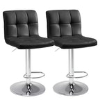 TUYOHW Set of 2 Adjustable Height Bar Stools,PU Leather Swivel Counter Height Barstools with Backrest & Footrest,24.2-32.5 Inch