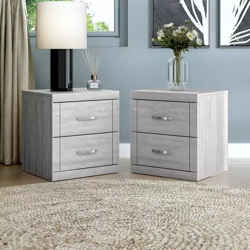 Galano modern, 2 fiókos éjjeliszekrény, 2 darabos készlet, 18.9 W 16.3 D 20.3 H