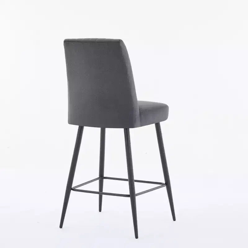 TUYOHW Modern Velvet Counter Height Bar Stools Set of 2,Bar Chairs with Black Iron Legs & 300 lbs Capacity for Kitchen,Dining Room,Home Bar