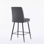 TUYOHW Modern Velvet Counter Height Bar Stools Set of 2,Bar Chairs with Black Iron Legs & 300 lbs Capacity for Kitchen,Dining Room,Home Bar