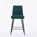 TUYOHW Modern Velvet Counter Height Bar Stools Set of 2,Bar Chairs with Black Iron Legs & 300 lbs Capacity for Kitchen,Dining Room,Home Bar
