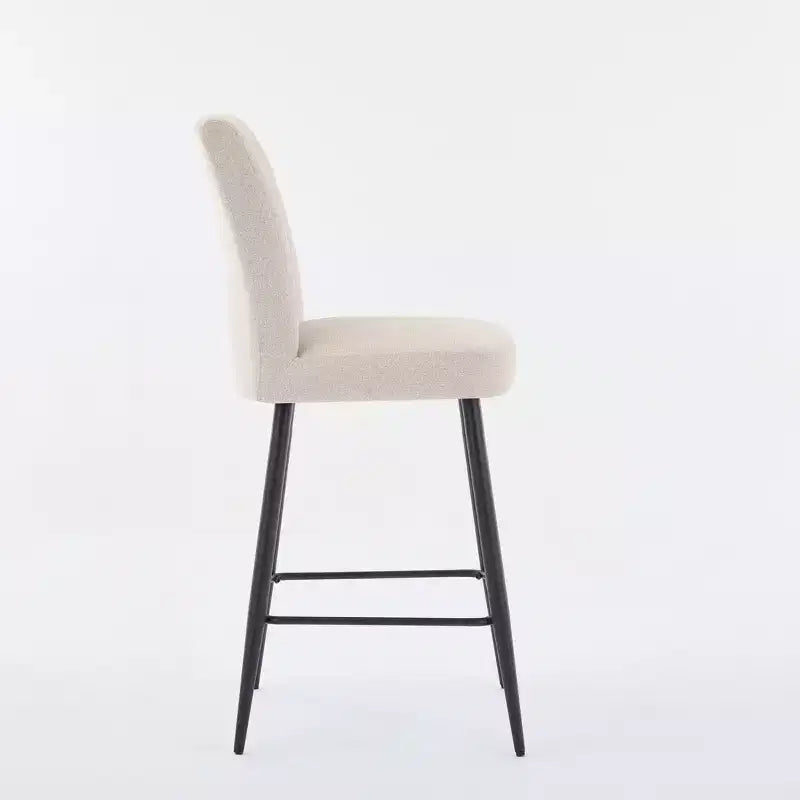 TUYOHW Modern Velvet Counter Height Bar Stools Set of 2,Bar Chairs with Black Iron Legs & 300 lbs Capacity for Kitchen,Dining Room,Home Bar