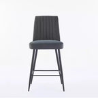 TUYOHW Modern Velvet Counter Height Bar Stools Set of 2,Bar Chairs with Black Iron Legs & 300 lbs Capacity for Kitchen,Dining Room,Home Bar