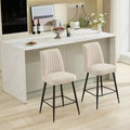 TUYOHW Modern Velvet Counter Height Bar Stools Set of 2,Bar Chairs with Black Iron Legs & 300 lbs Capacity for Kitchen,Dining Room,Home Bar