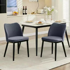 Set of 2 Modern Fabric Dining Chairs: Padded Seat, Wood Legs - Versatile Side Chairs for Kitchen, Dining Room, Restaurant, Cafe & Living Room.