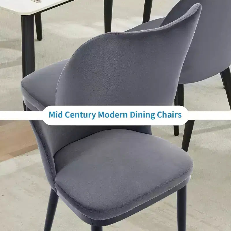 Ensemble de 2 chaises de salle à manger modernes en tissu : siège rembourré, pieds en bois - chaises d’appoint polyvalentes pour cuisine, salle à manger, restaurant, café et salon