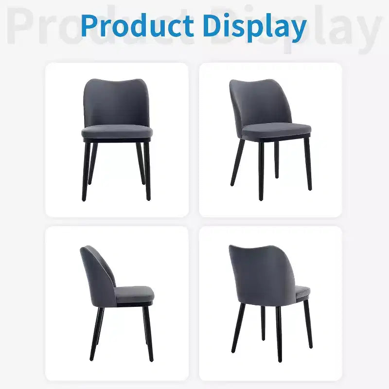 Ensemble de 2 chaises de salle à manger modernes en tissu : siège rembourré, pieds en bois - chaises d’appoint polyvalentes pour cuisine, salle à manger, restaurant, café et salon