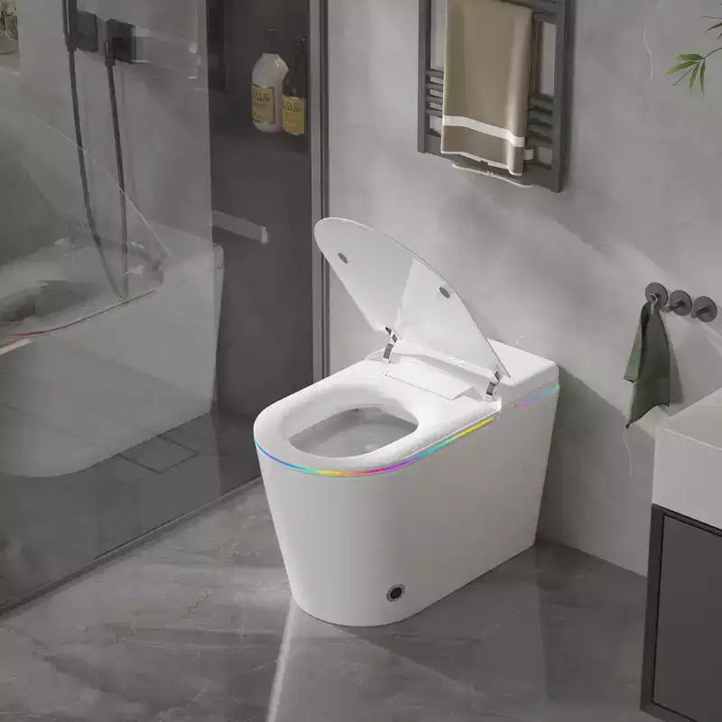 Dyonery Smart Toilet, Tankless One-Piece with Foam Shield, Auto Open/Close Lid, Heated Bidet & Dryer, LED Night Light, Auto Flush