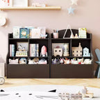 Toy Storage Cabinet - Dark Coffee Finish, Spacious Capacity for Playroom/Bedroom/Kids Room