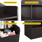Toy Storage Cabinet - Dark Coffee Finish, Spacious Capacity for Playroom/Bedroom/Kids Room