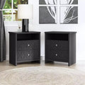 Galano Modern 2-Drawer Nightstands with Storage Shelf Set of 2 22.8 W  15.7 D  26.8 H