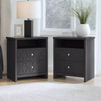 Galano modern, 2 fiókos éjjeliszekrények tárolópolccal, 2 darabos készlet, 22.8 W 15.7 D 26.8 H
