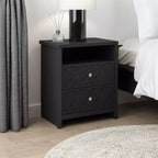 Galano modern, 2 fiókos éjjeliszekrények tárolópolccal, 2 darabos készlet, 22.8 W 15.7 D 26.8 H