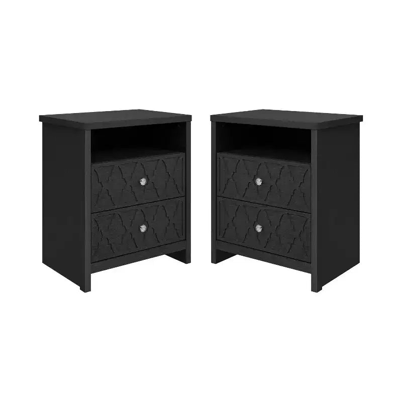 Galano modern, 2 fiókos éjjeliszekrények tárolópolccal, 2 darabos készlet, 22.8 W 15.7 D 26.8 H