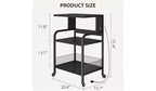 Sturdy 3-Tier Printer Stand with Wheels, 150 lbs Capacity, Printer Cart Adjustable Feet, Industrial Metal Storage Shelf