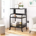 Sturdy 3-Tier Printer Stand with Wheels, 150 lbs Capacity, Printer Cart Adjustable Feet, Industrial Metal Storage Shelf