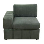 Green Corduroy Living Room Double Armrests 2-Piece Loveseat Sofa