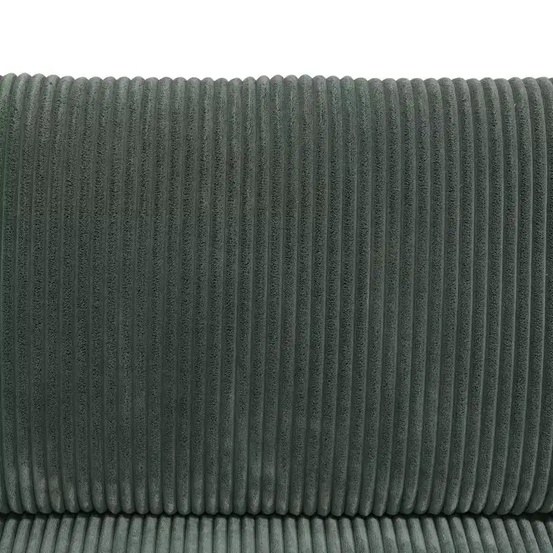 Green Corduroy Living Room Double Armrests 2-Piece Loveseat Sofa