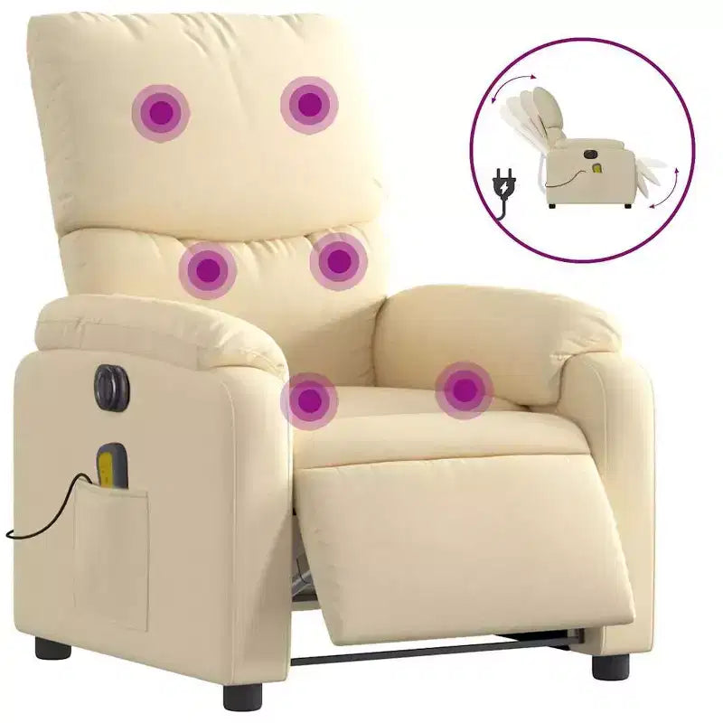 vidaXL Electric Massage Recliner Chair Polyester, metal, plywood