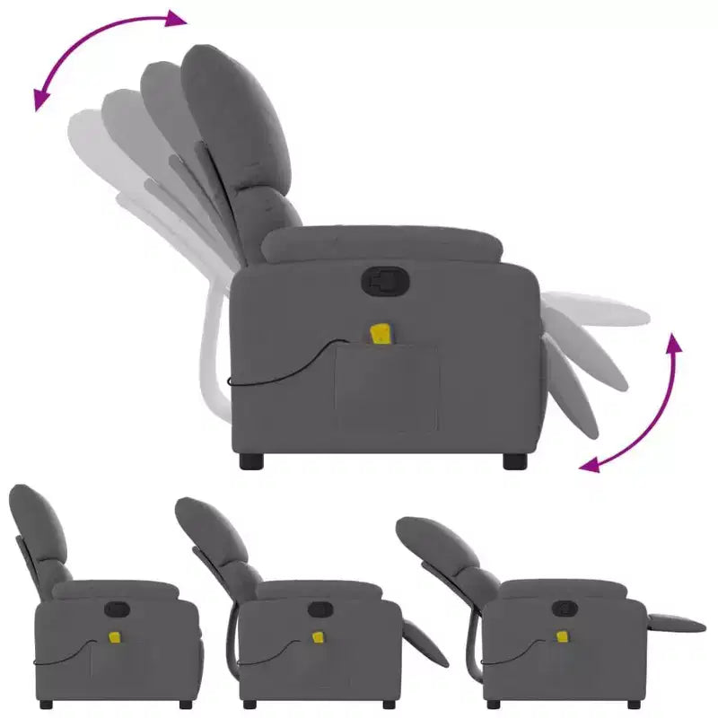 vidaXL Electric Massage Recliner Chair Polyester, metal, plywood