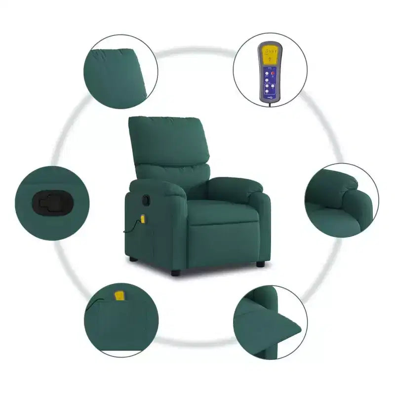 vidaXL Electric Massage Recliner Chair Polyester, metal, plywood