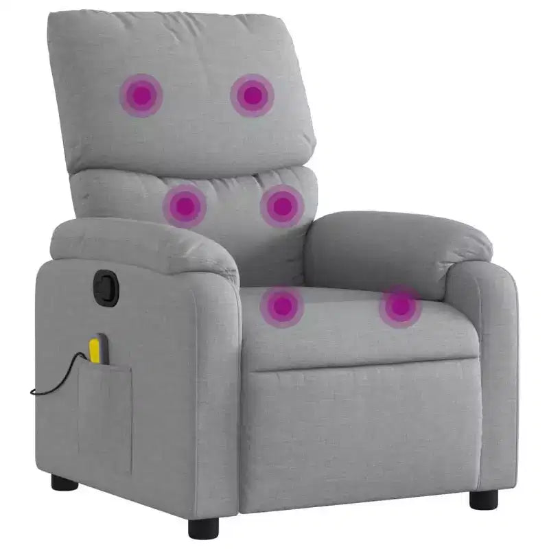 vidaXL Electric Massage Recliner Chair Polyester, metal, plywood