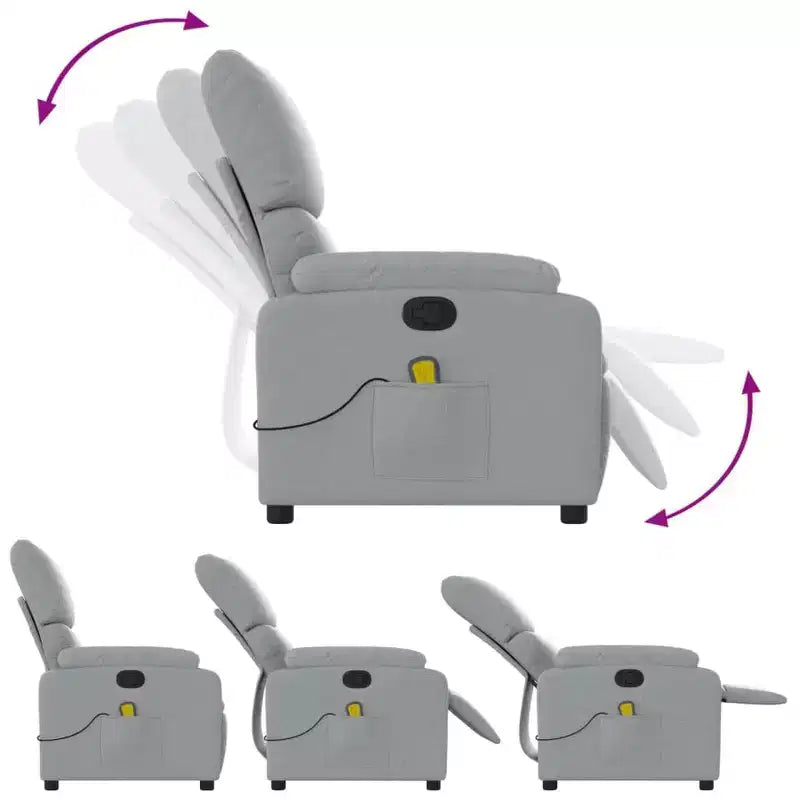 vidaXL Electric Massage Recliner Chair Polyester, metal, plywood