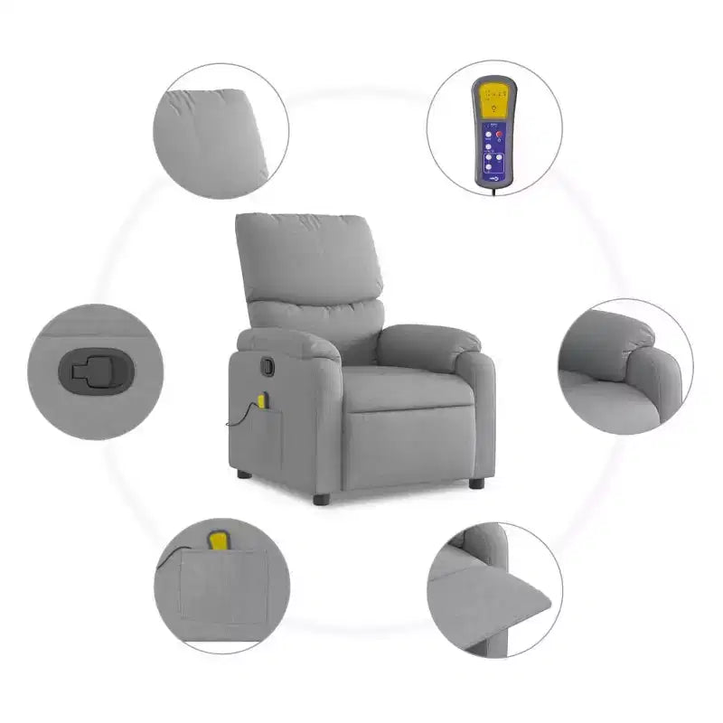 vidaXL Electric Massage Recliner Chair Polyester, metal, plywood