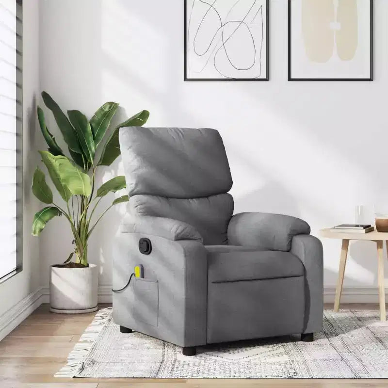 vidaXL Electric Massage Recliner Chair Polyester, metal, plywood