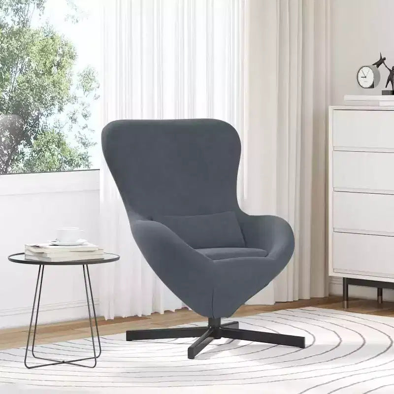 vidaXL Egg Chair Light Grey 63 x 73 x 90 cm Velvet