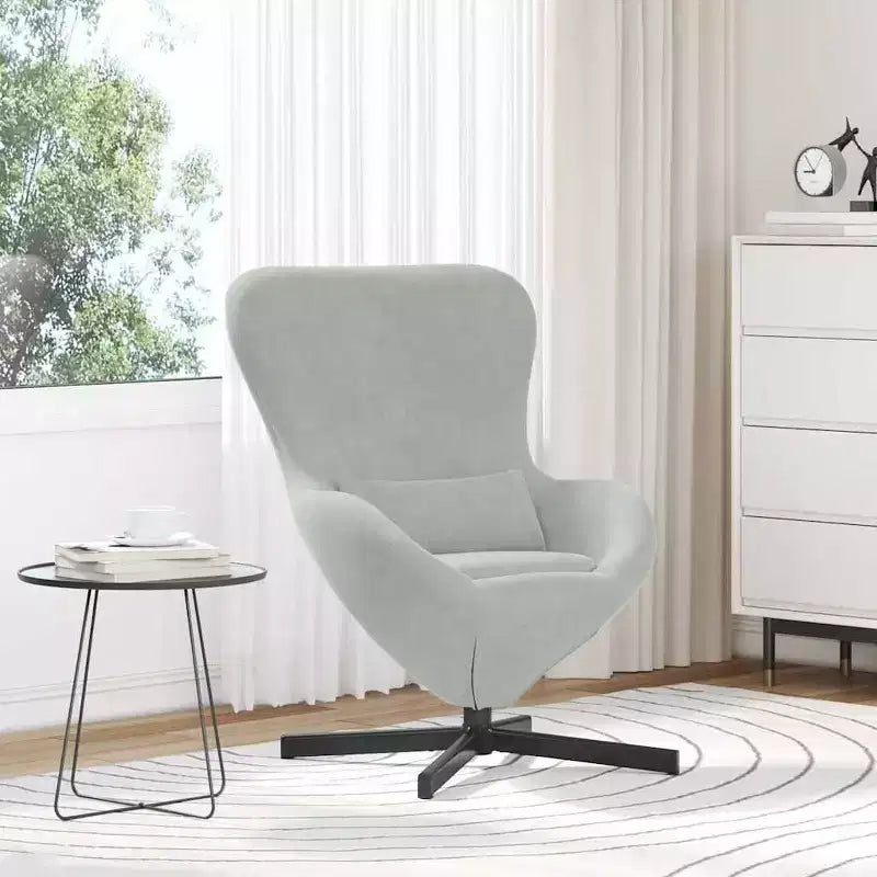 vidaXL Egg Chair Light Grey 63 x 73 x 90 cm Velvet