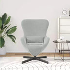 vidaXL Egg Chair Light Grey 63 x 73 x 90 cm Velvet