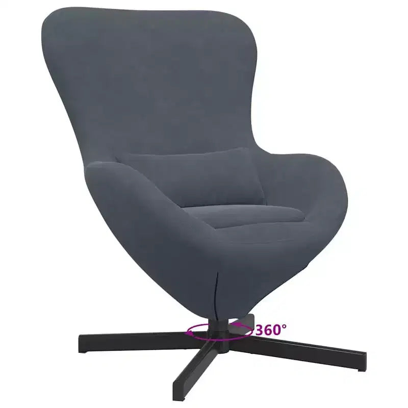 vidaXL Egg Chair Light Grey 63 x 73 x 90 cm Velvet