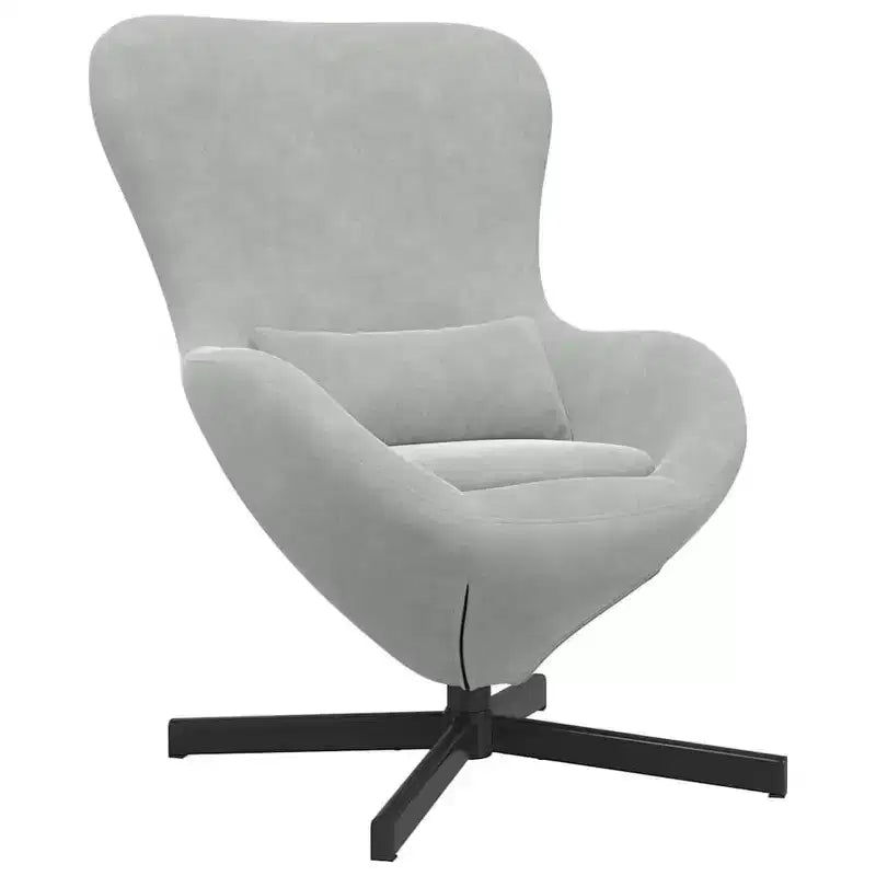 vidaXL Egg Chair Light Grey 63 x 73 x 90 cm Velvet