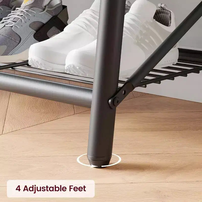 Acekool 4-in-1-Garderobenständer für den Eingangsbereich mit Schuhregal und Haken, Stahlrahmen