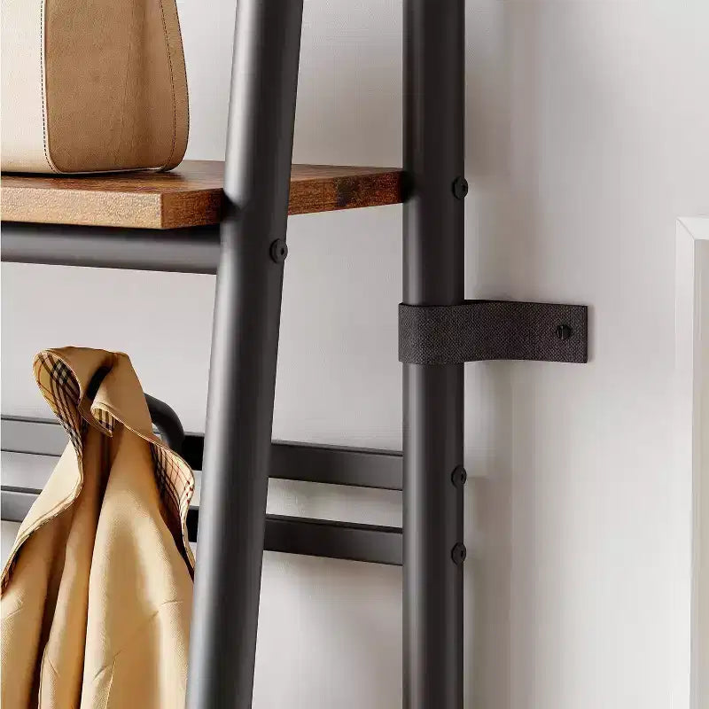 Acekool 4-in-1-Garderobenständer für den Eingangsbereich mit Schuhregal und Haken, Stahlrahmen