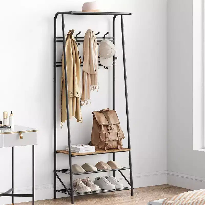Árbol de recibidor 4 en 1 Acekool con zapatero y ganchos, estructura de acero