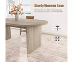 Spacious Oval Dining Table for 4-8, Double Pedestal Wood Base , Modern Farmhouse Versatile Design for Kitchen, Living, Office