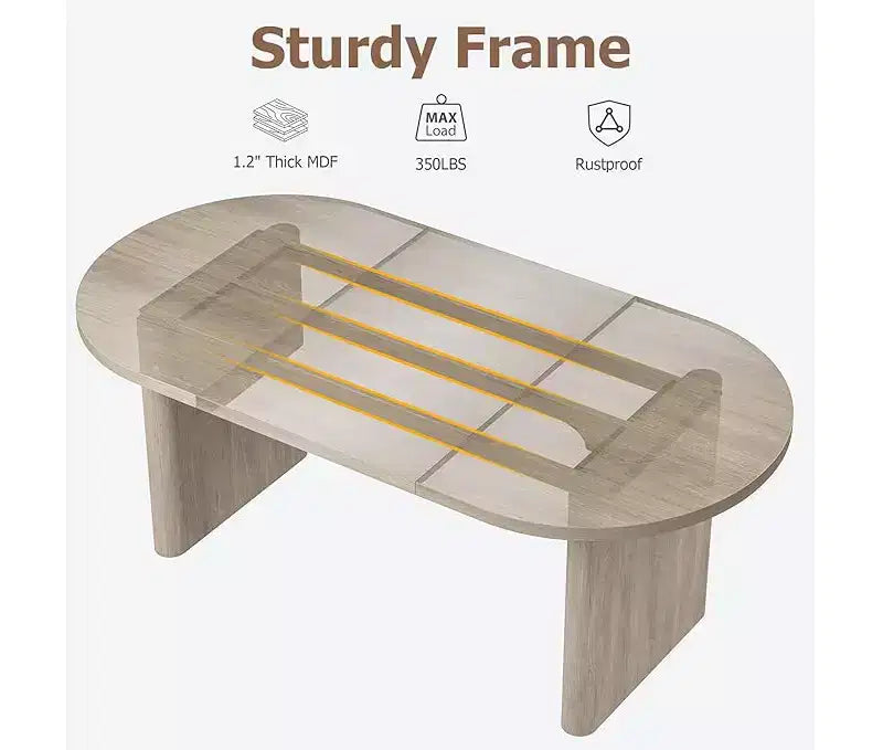 Spacious Oval Dining Table for 4-8, Double Pedestal Wood Base , Modern Farmhouse Versatile Design for Kitchen, Living, Office