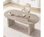 Spacious Oval Dining Table for 4-8, Double Pedestal Wood Base , Modern Farmhouse Versatile Design for Kitchen, Living, Office