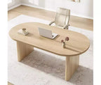 Spacious Oval Dining Table for 4-8, Double Pedestal Wood Base , Modern Farmhouse Versatile Design for Kitchen, Living, Office