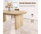 Spacious Oval Dining Table for 4-8, Double Pedestal Wood Base , Modern Farmhouse Versatile Design for Kitchen, Living, Office