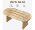 Spacious Oval Dining Table for 4-8, Double Pedestal Wood Base , Modern Farmhouse Versatile Design for Kitchen, Living, Office
