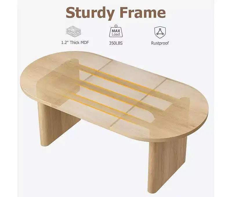 Spacious Oval Dining Table for 4-8, Double Pedestal Wood Base , Modern Farmhouse Versatile Design for Kitchen, Living, Office
