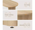Spacious Oval Dining Table for 4-8, Double Pedestal Wood Base , Modern Farmhouse Versatile Design for Kitchen, Living, Office