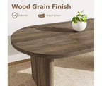 Spacious Oval Dining Table for 4-8, Double Pedestal Wood Base , Modern Farmhouse Versatile Design for Kitchen, Living, Office
