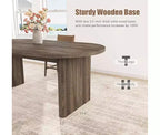 Spacious Oval Dining Table for 4-8, Double Pedestal Wood Base , Modern Farmhouse Versatile Design for Kitchen, Living, Office